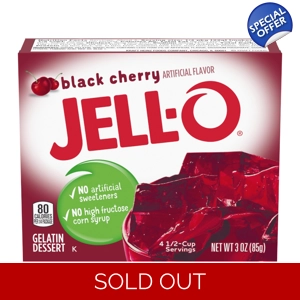 Jell-O - Black Cherry Gelatin Dessert - 85g Box - Gelatine Jelly